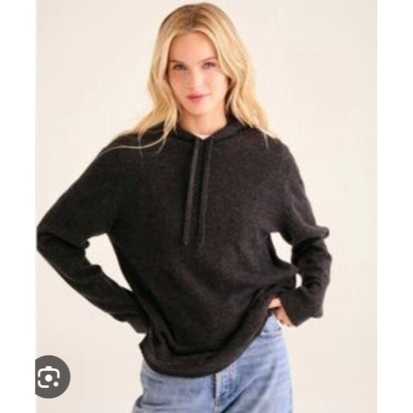Naadam Sweater M Recycled Cashmere Hoodie Dark Gray Casual - Picture 2 of 15